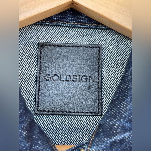 Goldsign The Pleat Cropped Denim Jacket size medium - Picture 4 of 13